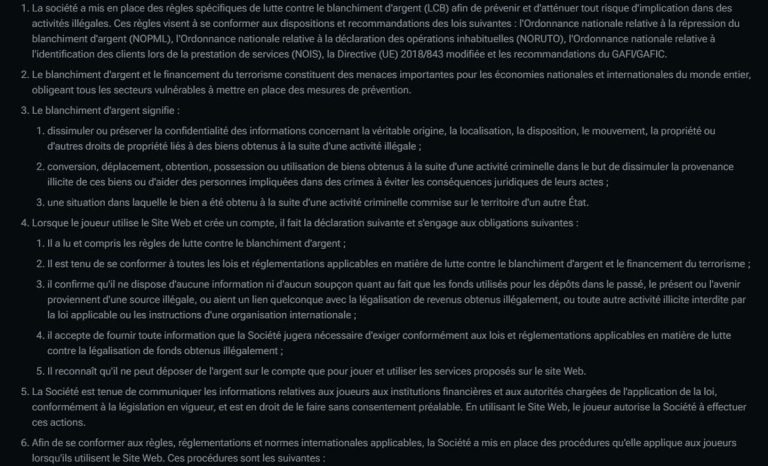 Kingdom Casino conformité