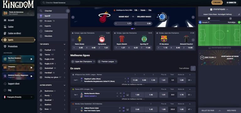 Kingdom Casino paris sportifs